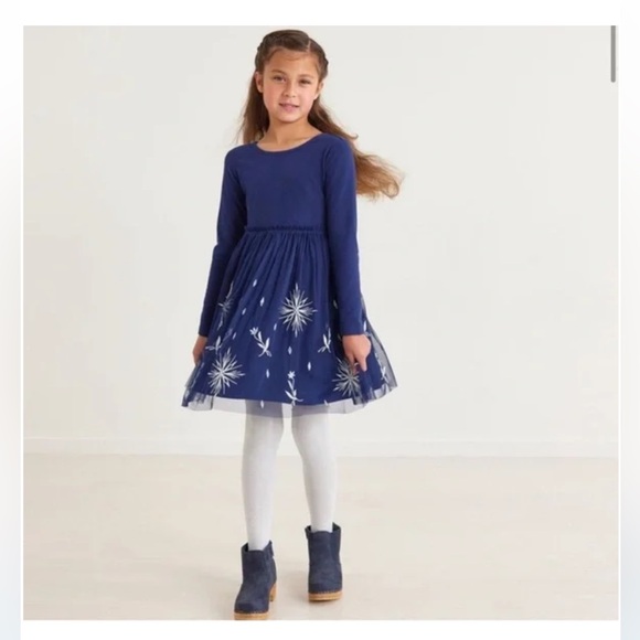Hanna Andersson Size 130, 8 Disney Frozen Elsa Tulle Embroidered Snowflake Dress - Picture 9 of 9